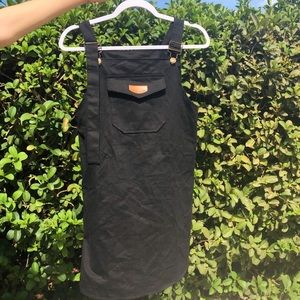 Black Overall Dress with pockets ROMWE